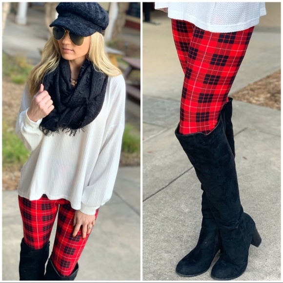 Infinity Raine Pants - LAST PAIR! Infinity Raine Red Plaid Leggings